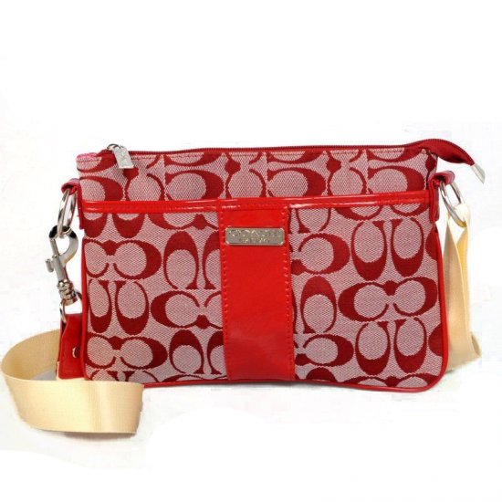 Coach Madison In Signature Small Red Crossbody Bags CFG | Women - Click Image to Close